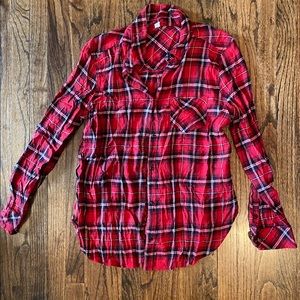 Plaid Button Flannel Shirt